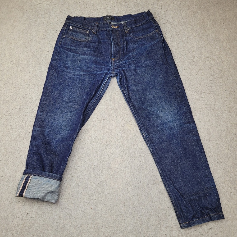 APC Petit Selvedge Jeans Womens 31x25 Blue Dark Wash Straight Leg‎ New Standard